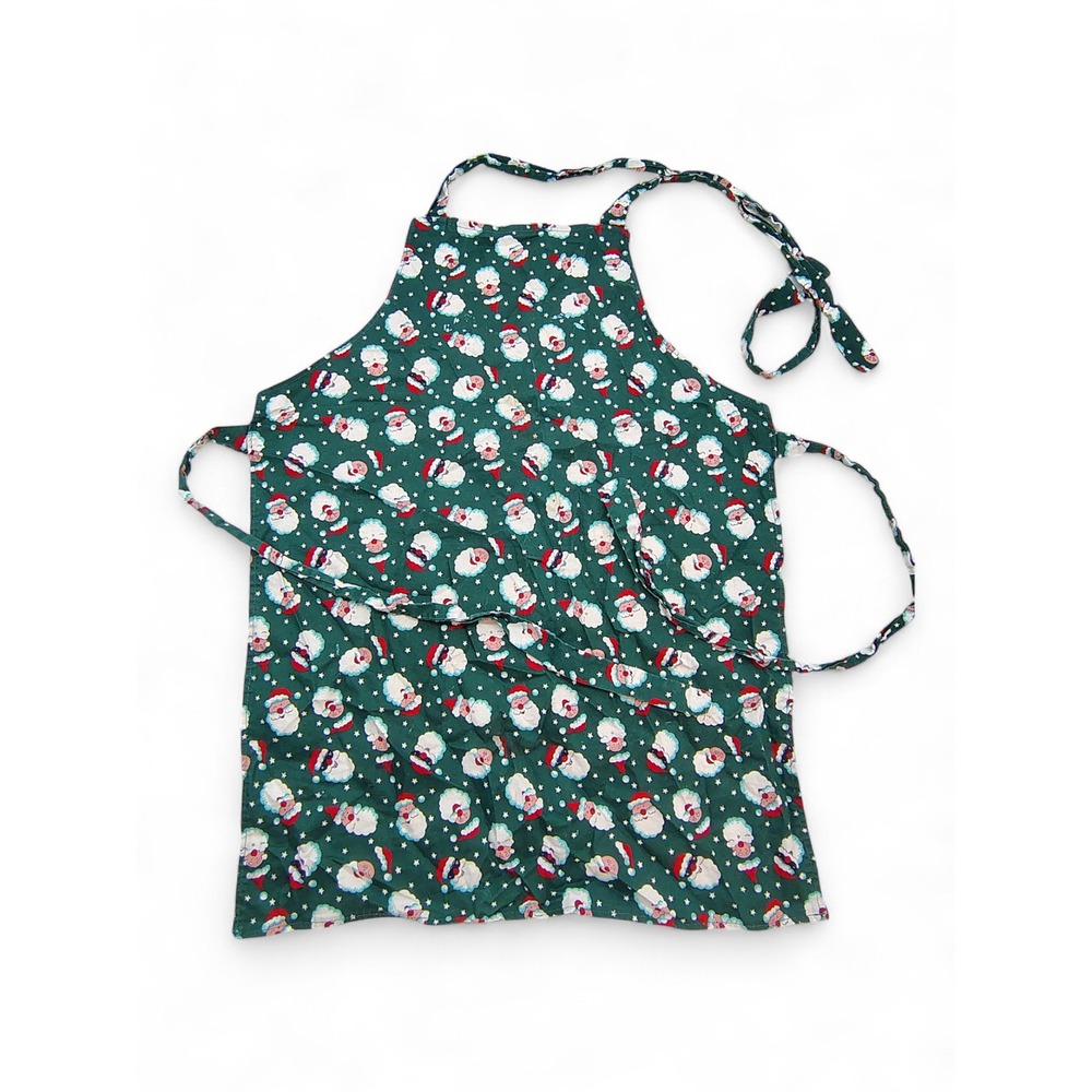 Kids Santa Claus Apron Green Christmas‎ Baking Kitchenwear